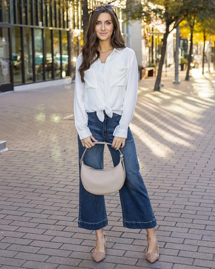 Cropped Wide Leg Jeans