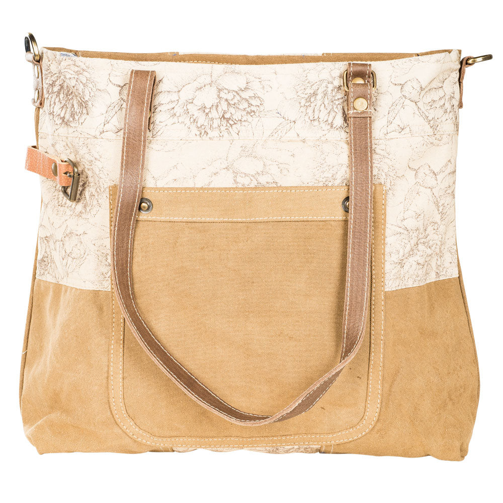 Cinnamon Floral Tote w/ Pocket
