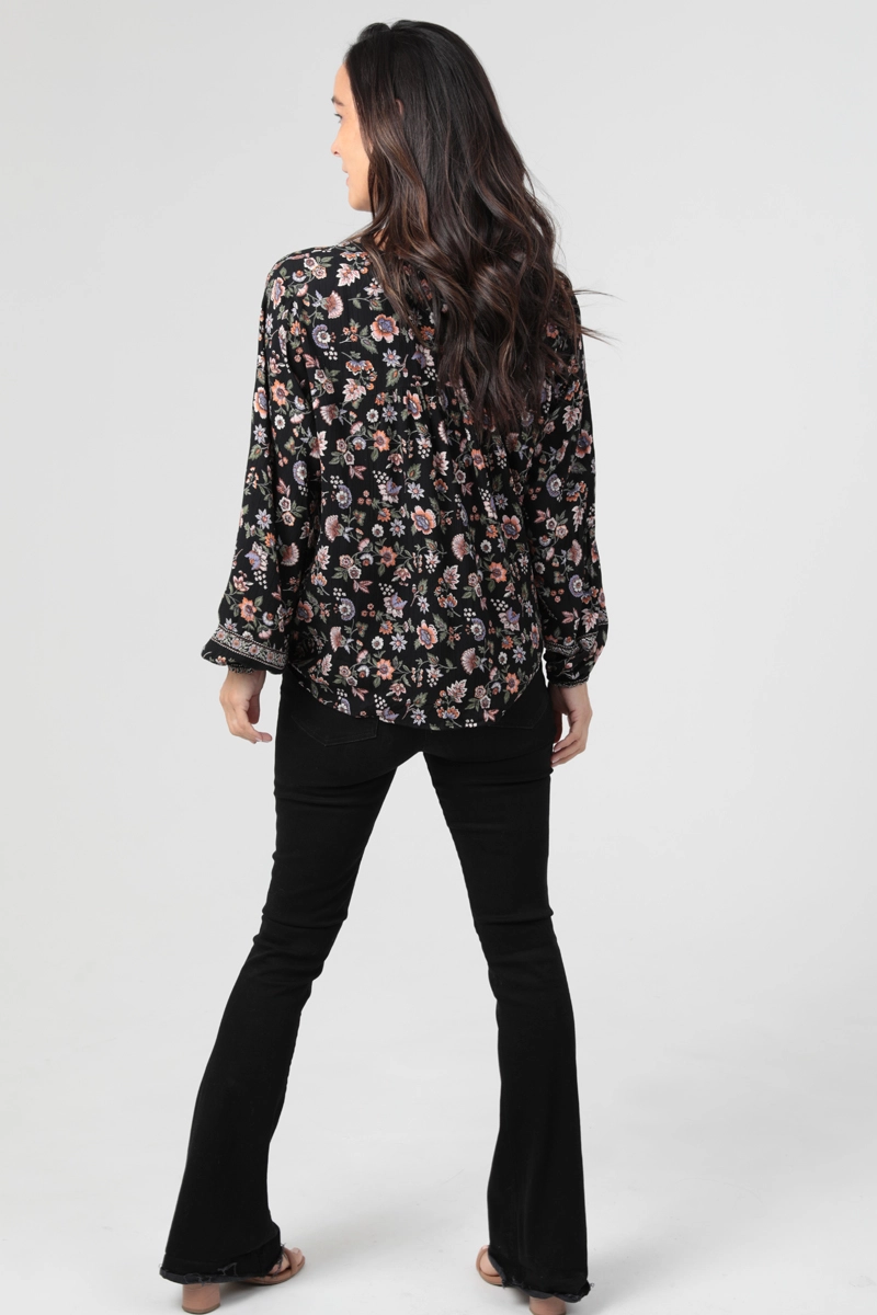 Tie Neck Long Sleeve Blouse
