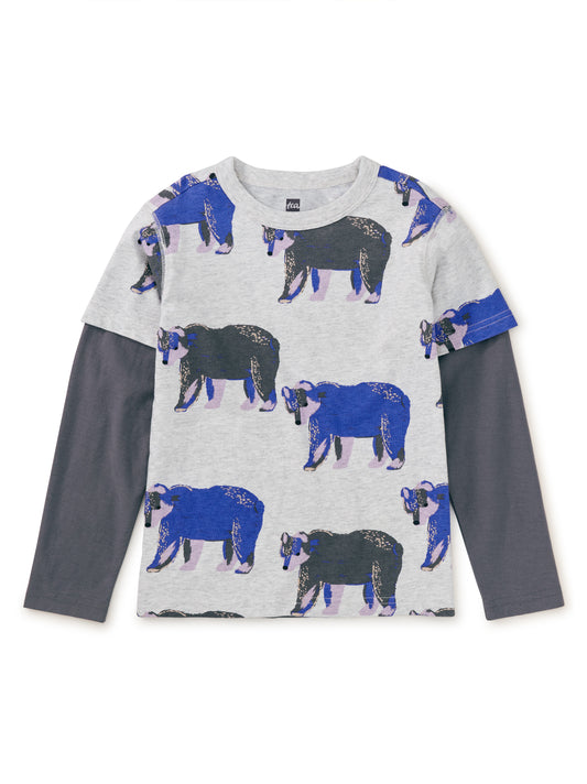 Kids Bushy Bear Print Tee
