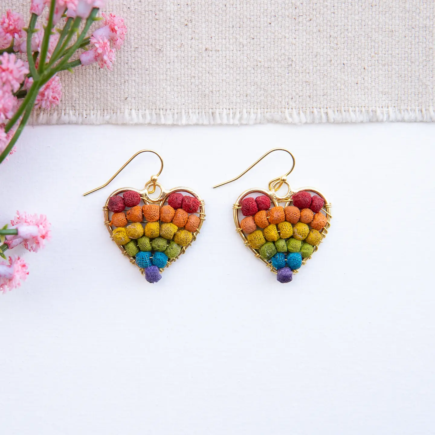 Rainbow Heart Heart Milieu Earrings
