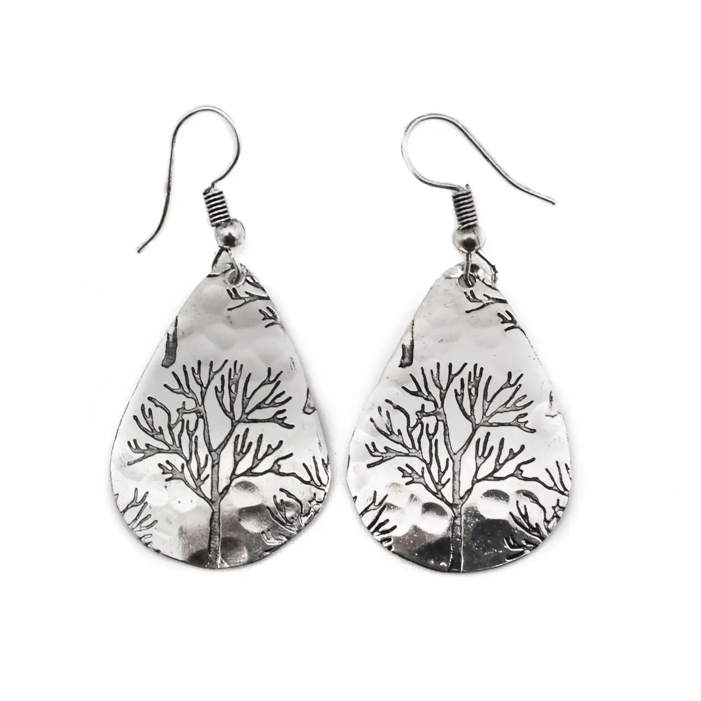 Winter Tree Silver Earrings