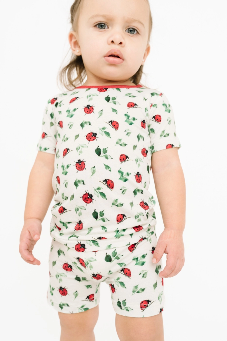 Kids Little Ladybug Bamboo Shorts Set