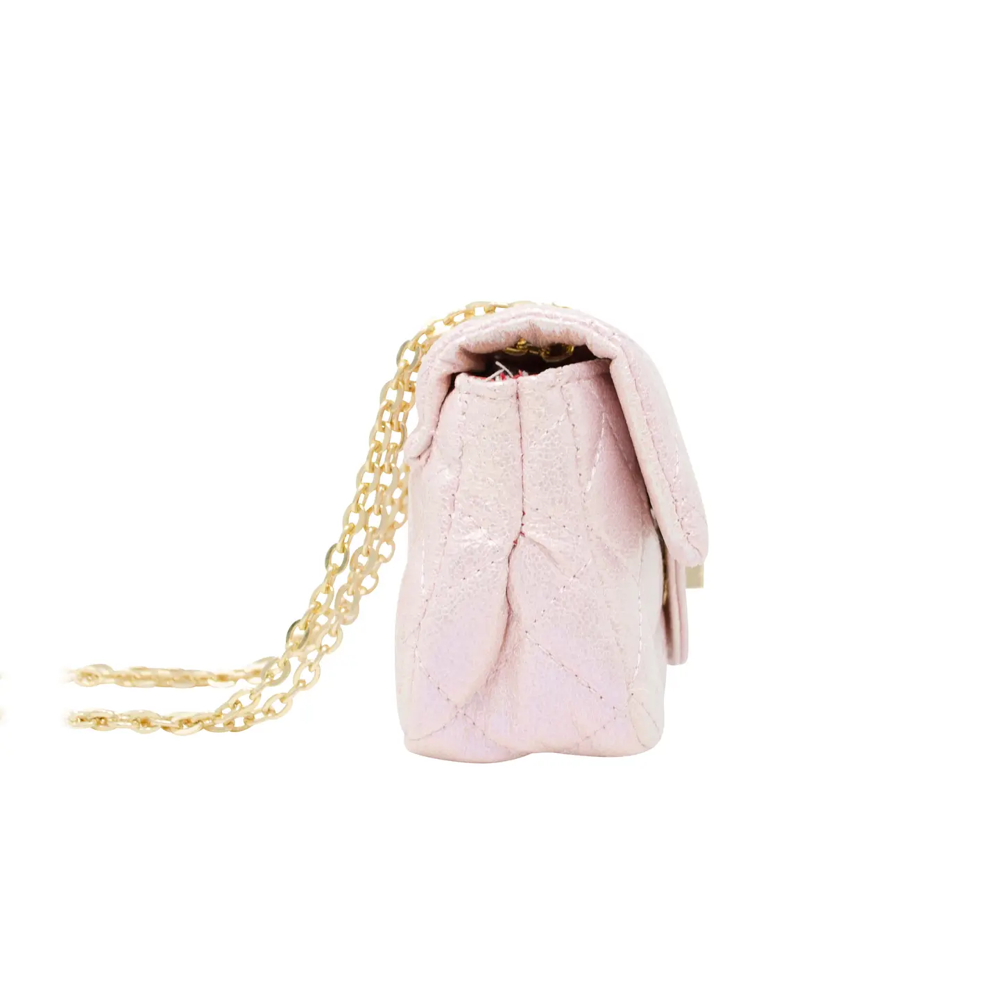 Girls Classic Quilted Shiny Mini Handbag