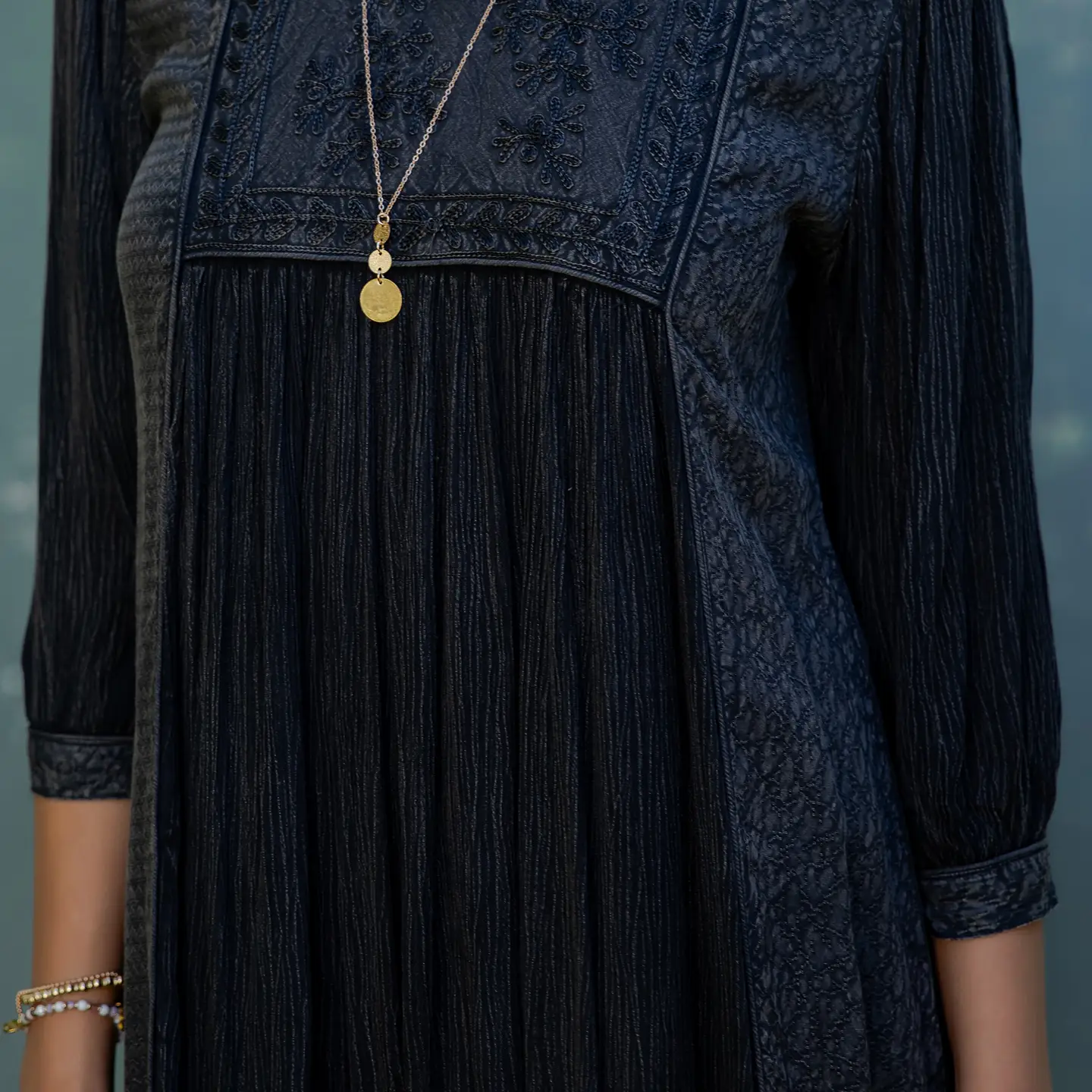 Boho Embroidered Babydoll Dress