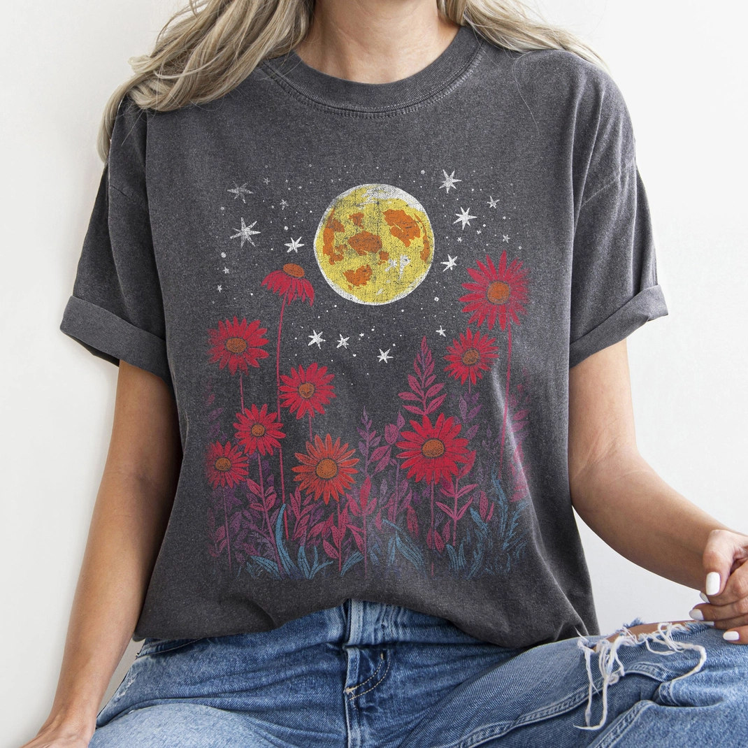 Bohemian Garden Moon T-Shirt