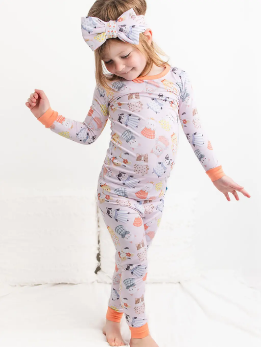 Whiskers Cat Kids Bamboo Pajamas