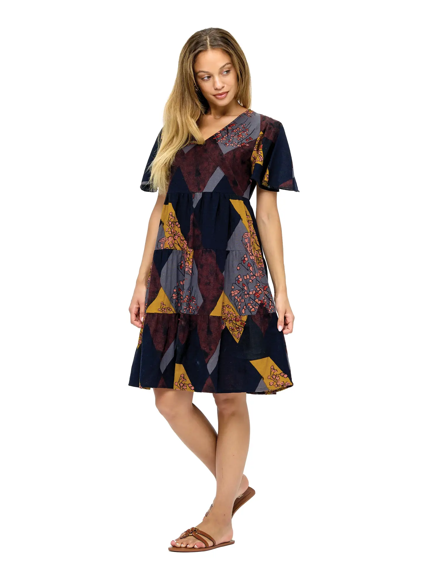 Floral Retro Vibe Patchwork Dress