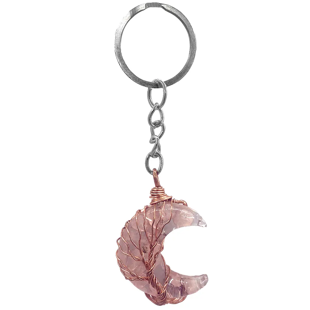 Wire Wrapped Moon Tree Keychain