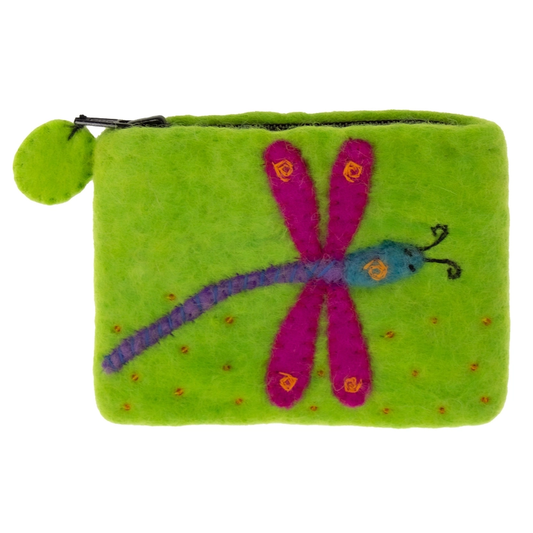 Dragonfly Felted Coin Purse