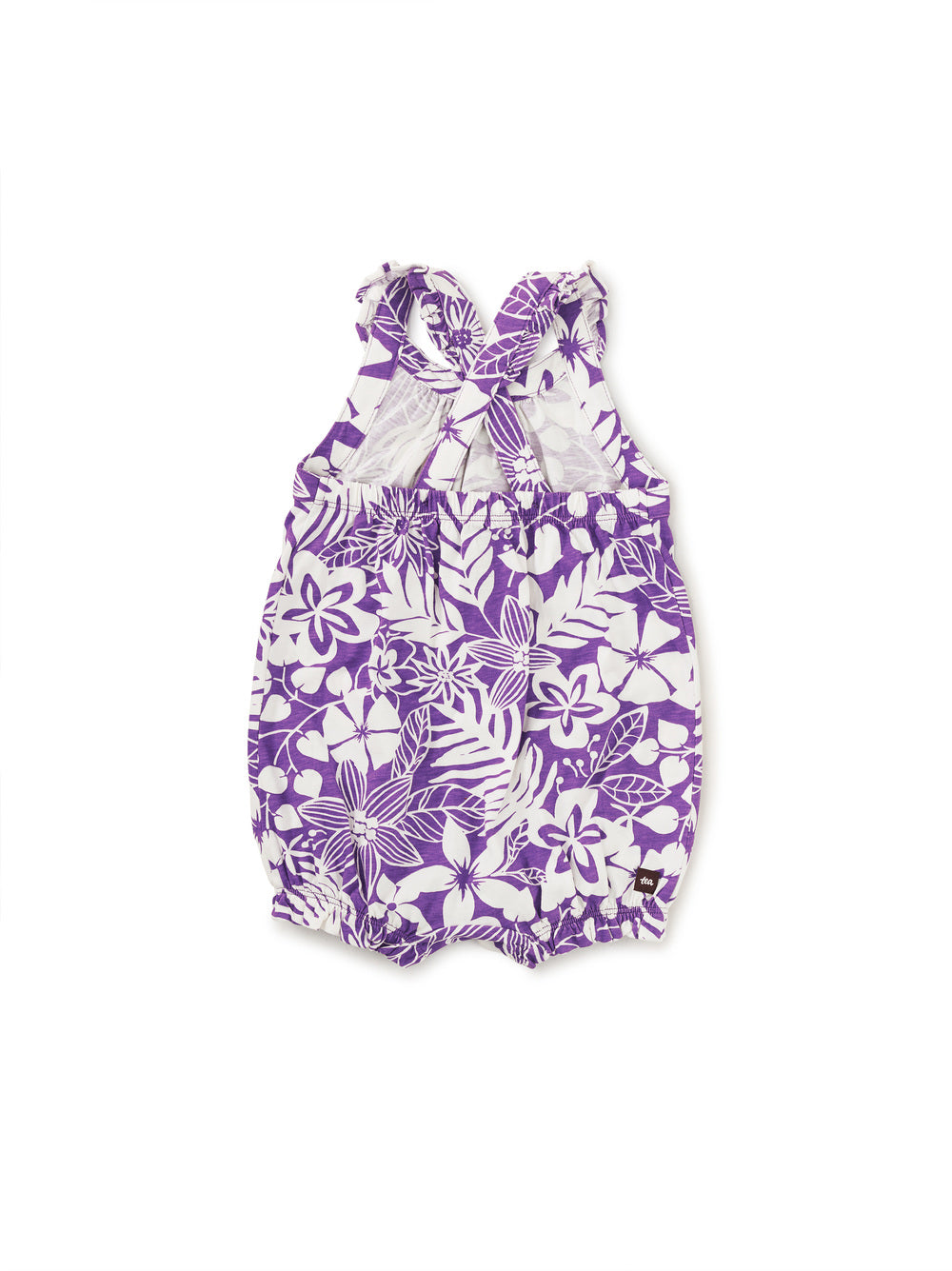 Cross-Back Baby Romper Tropical Purple
