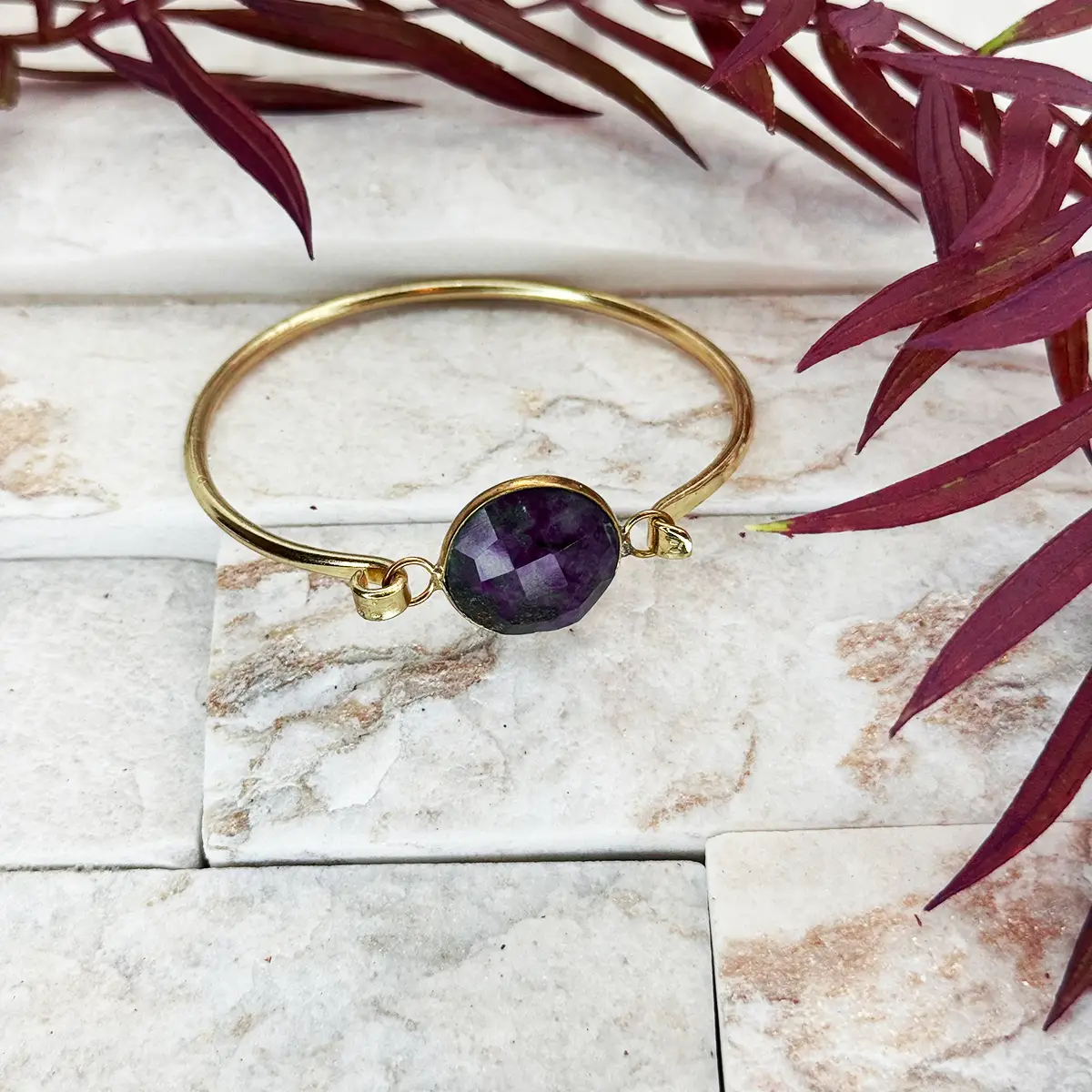 Semi-Precious Bangle Bracelet