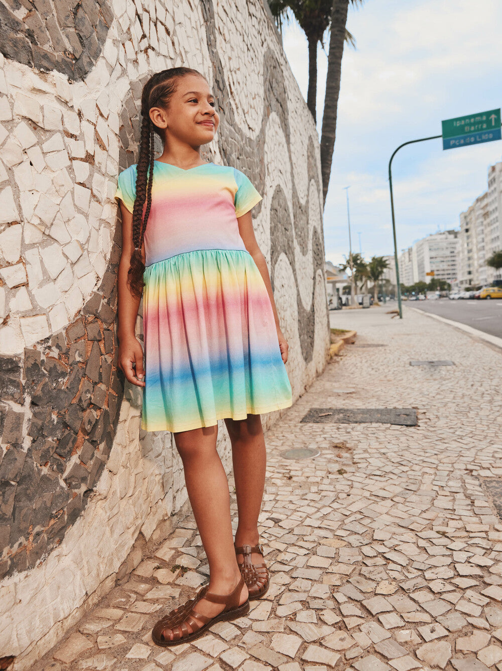 Girls Wrap Dress Rio De Janiero Rainbow