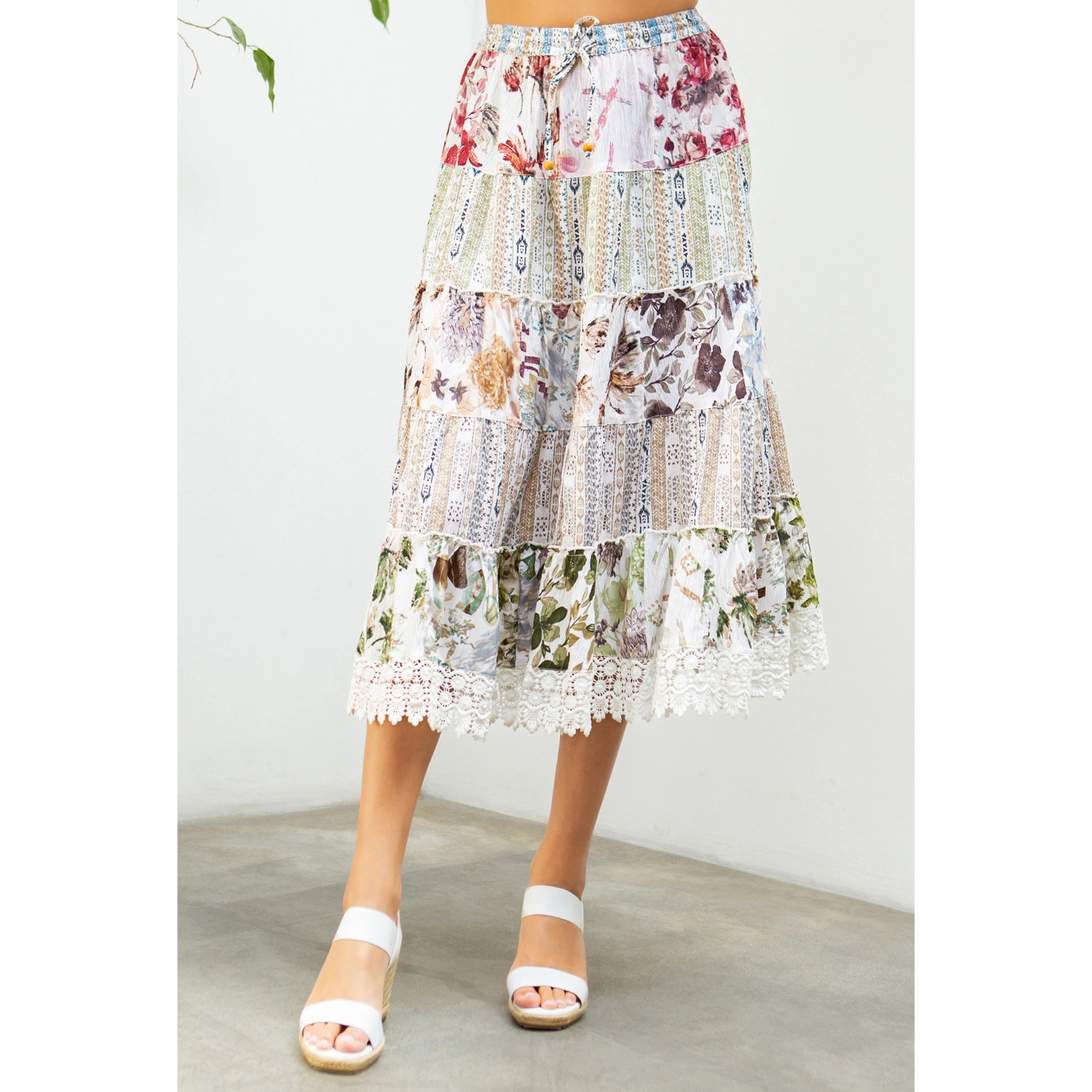 Mid-Length Floral Skirt