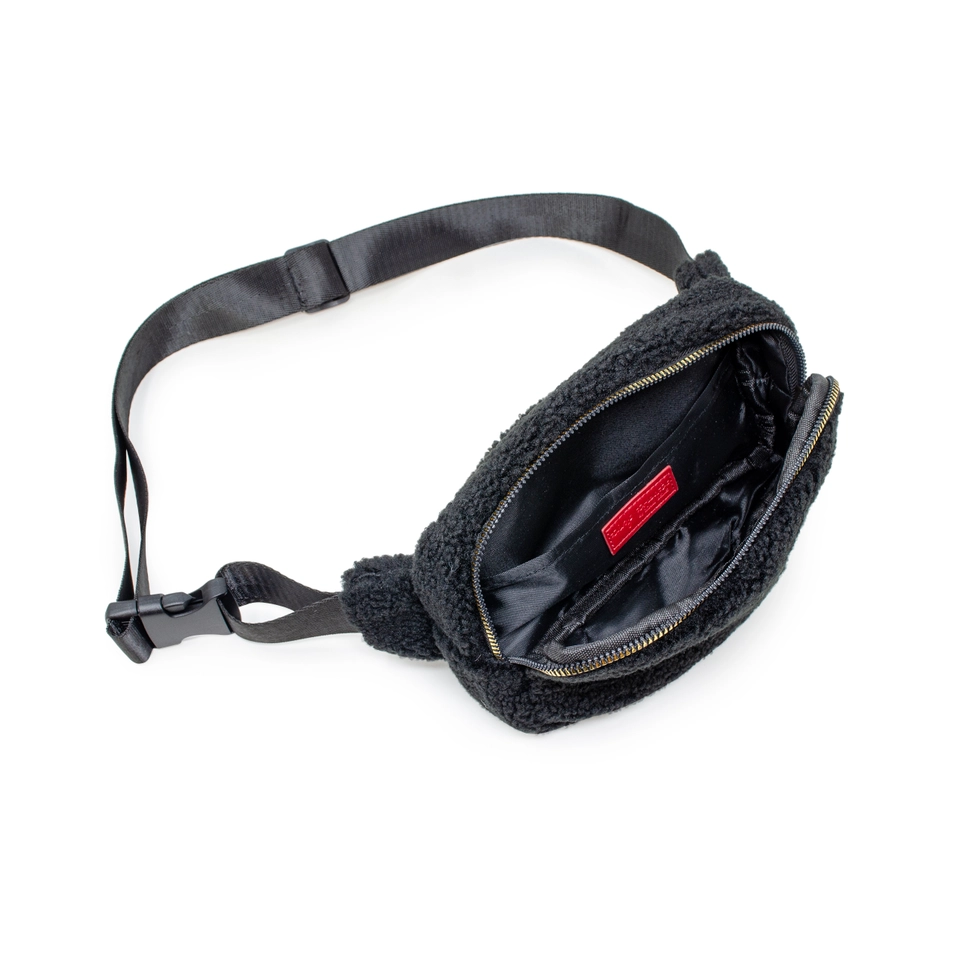 Fuzzy Belt Bag With Heart