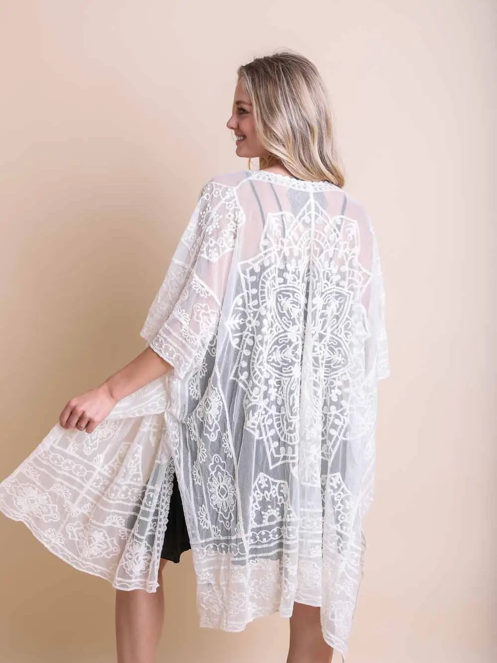 Lightweight Layering Mandala Kimono Cover-Up