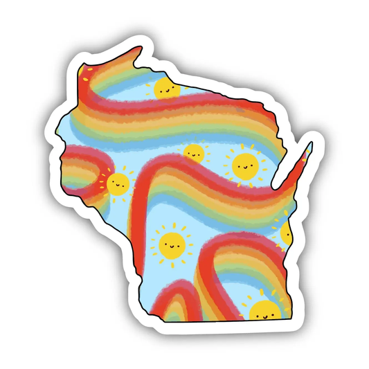 Wisconsin Rainbow Fun Sticker