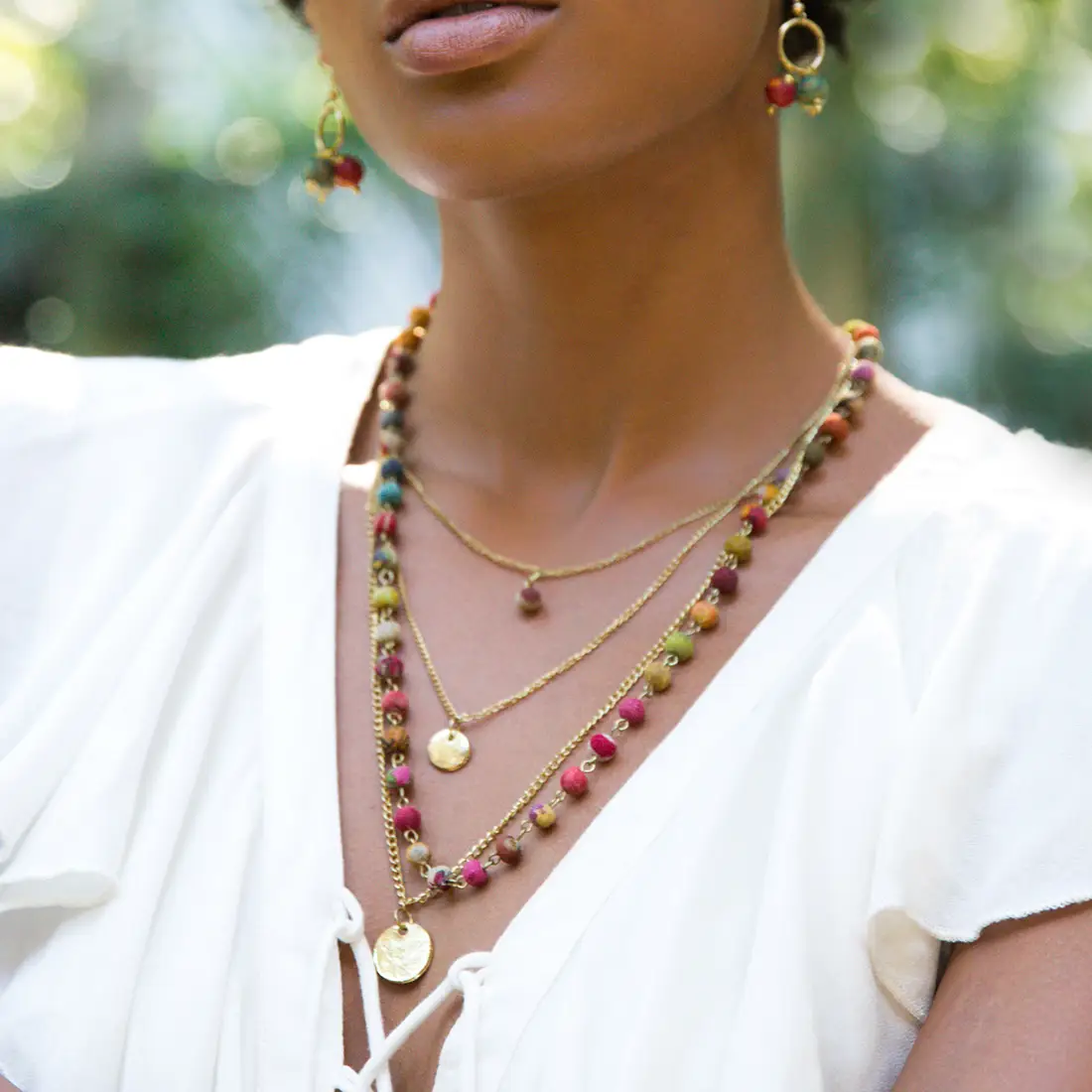 Aasha Strand Layered Kantha Necklace