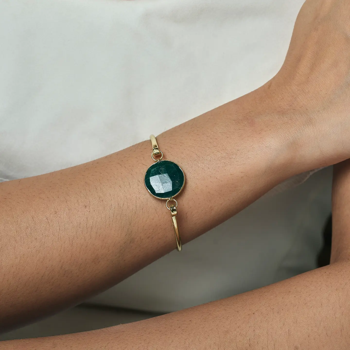 Semi-Precious Bangle Bracelet
