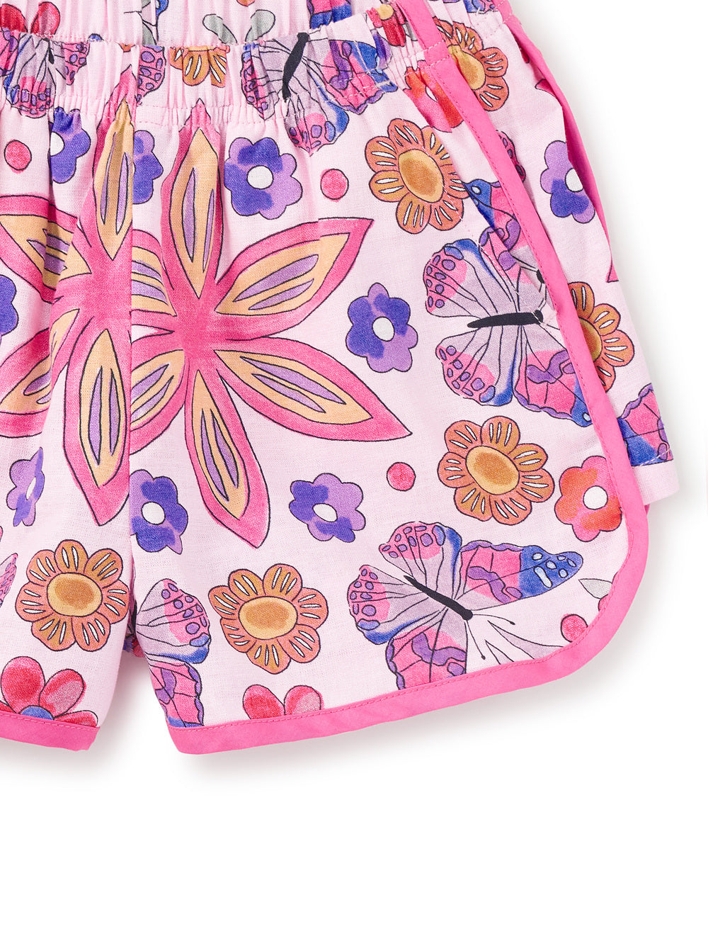 Girls Butterfly Tile Woven Shorts