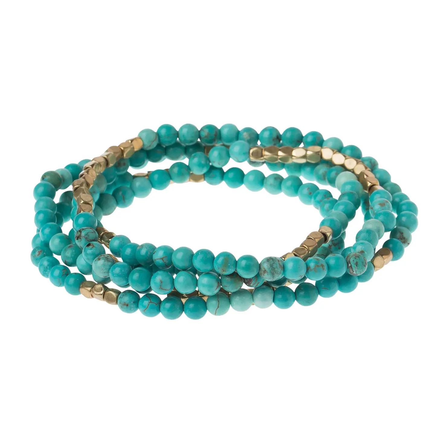 Stone Wrap Bracelet Gold Turquoise