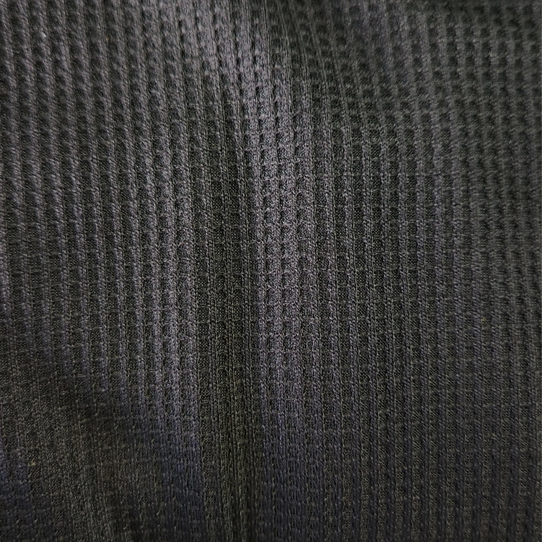 Waffle Knit Cropped Long Sleeve Top