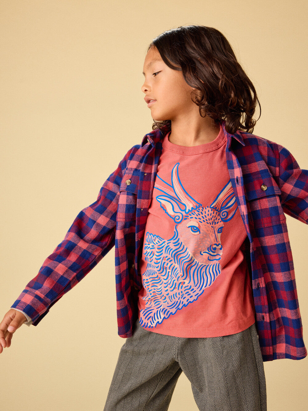 Kids Regal Deer Layered Tee