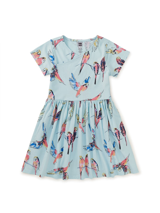 Girls Wrap Dress Pop Parrots