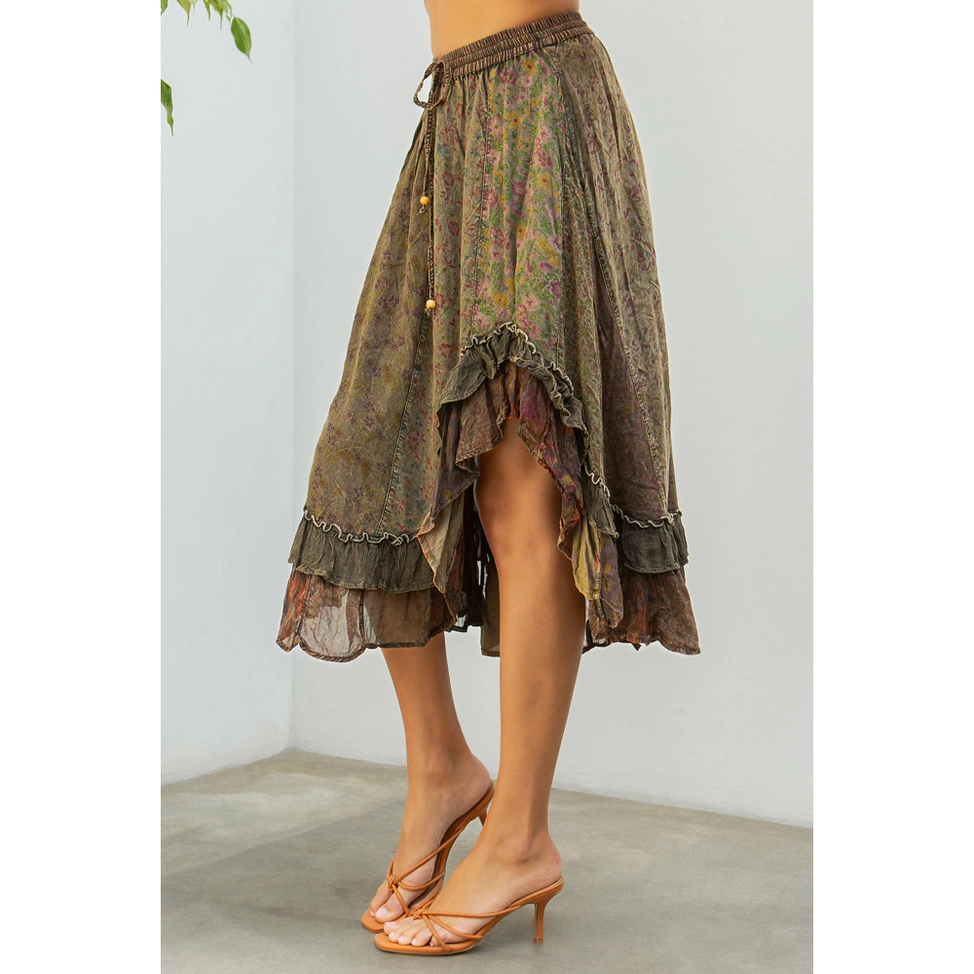 Whimsical Mid-Length Ruffle Skirt