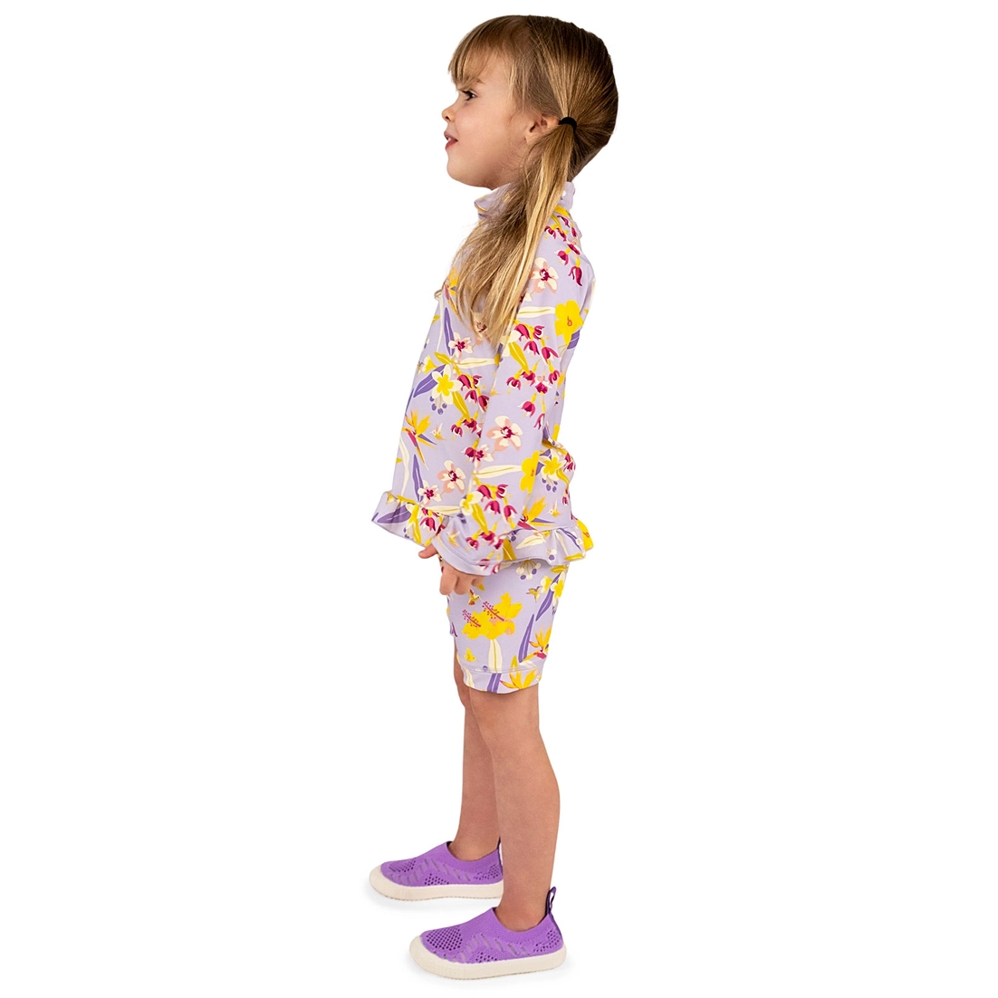 Long Sleeve UV Swimsuit Tropical Bloom