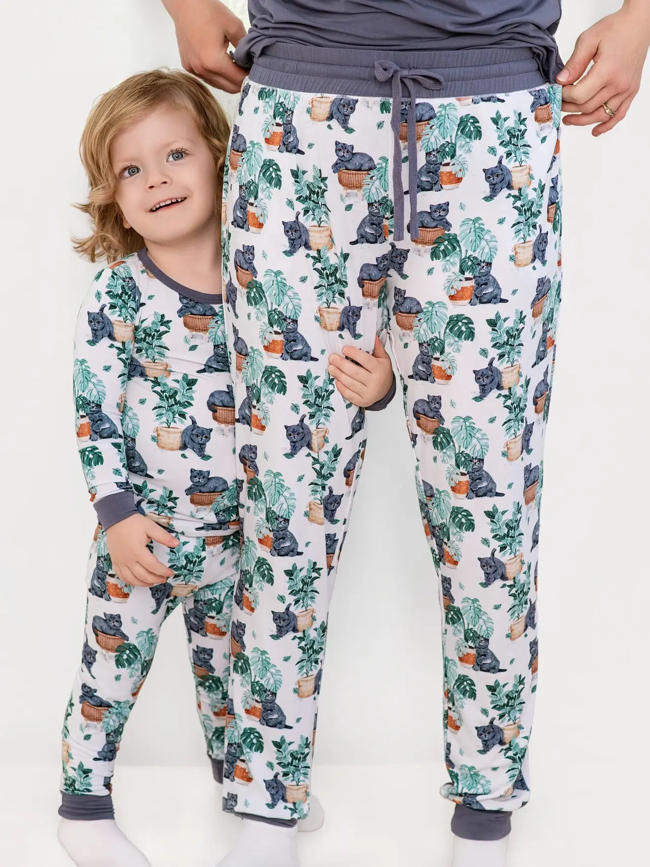 Meowstera Cat Kids Bamboo Pajamas