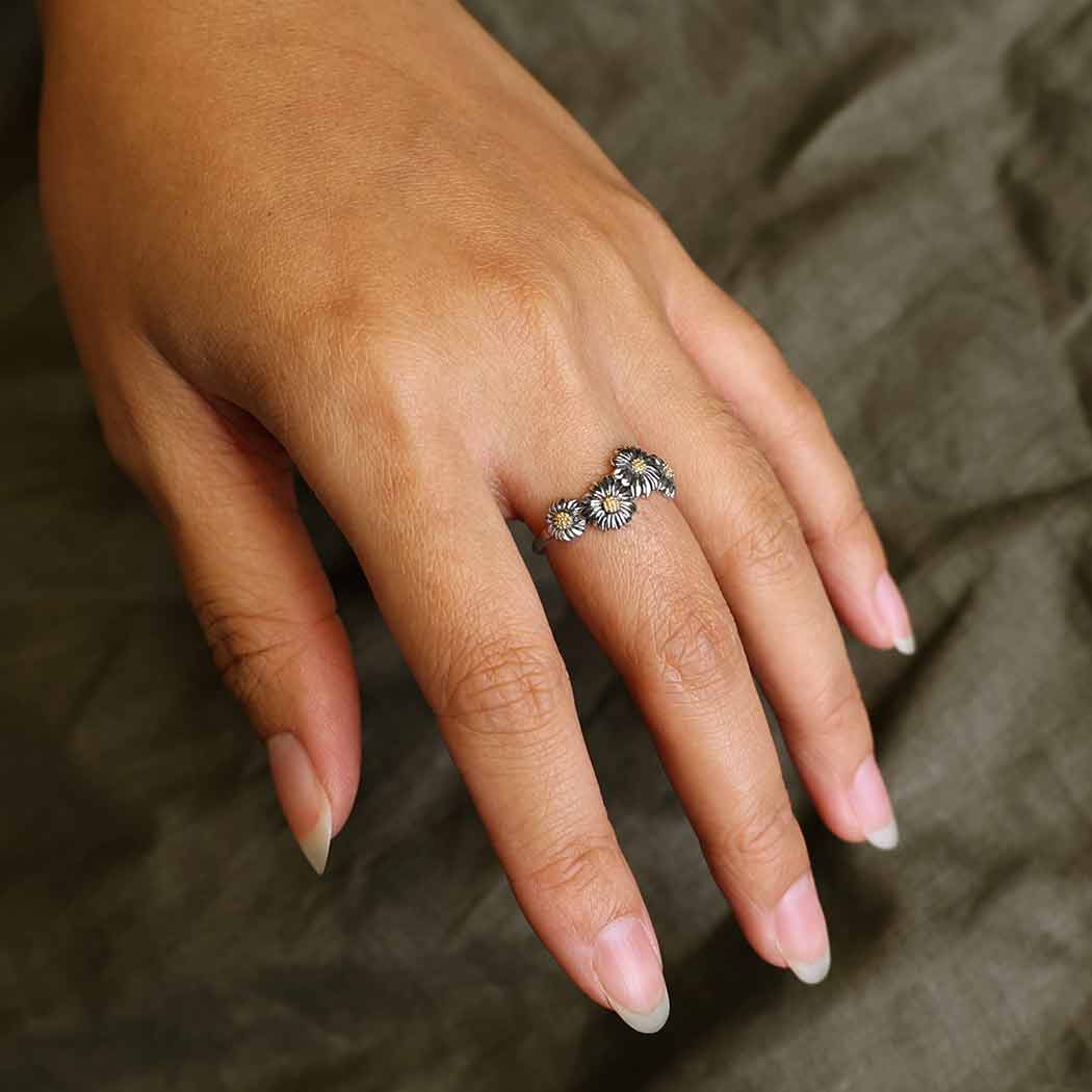 Bronze Daisy Chain Sterling Ring