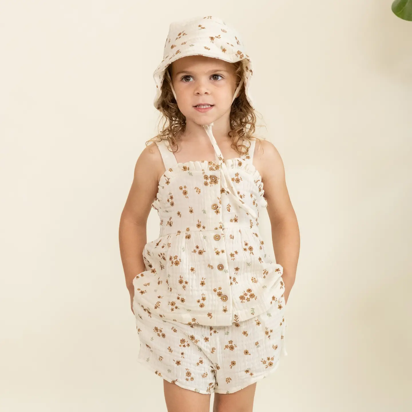 Girls Organic Peplum Top & Shorts Set - Bohemia