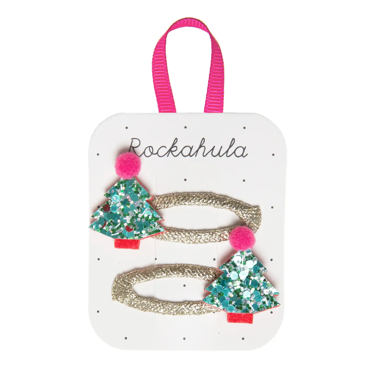 Christmas Tree Glitter Hair Clips