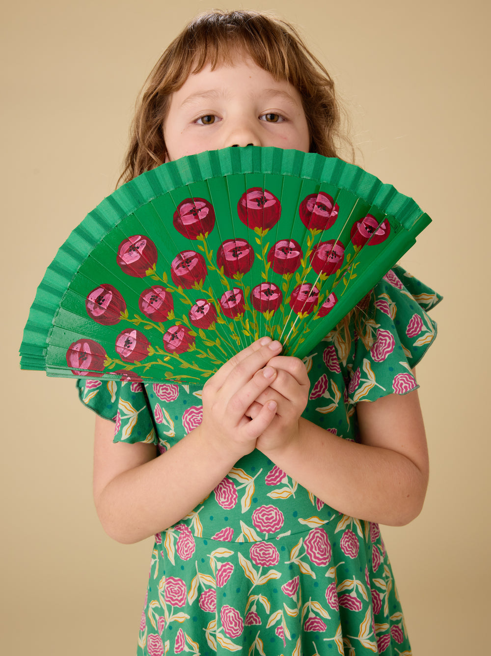 Girls Carnation Flutter Sleeve Dress