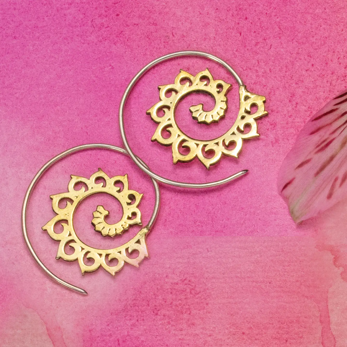 Spiraling Lotus Earrings