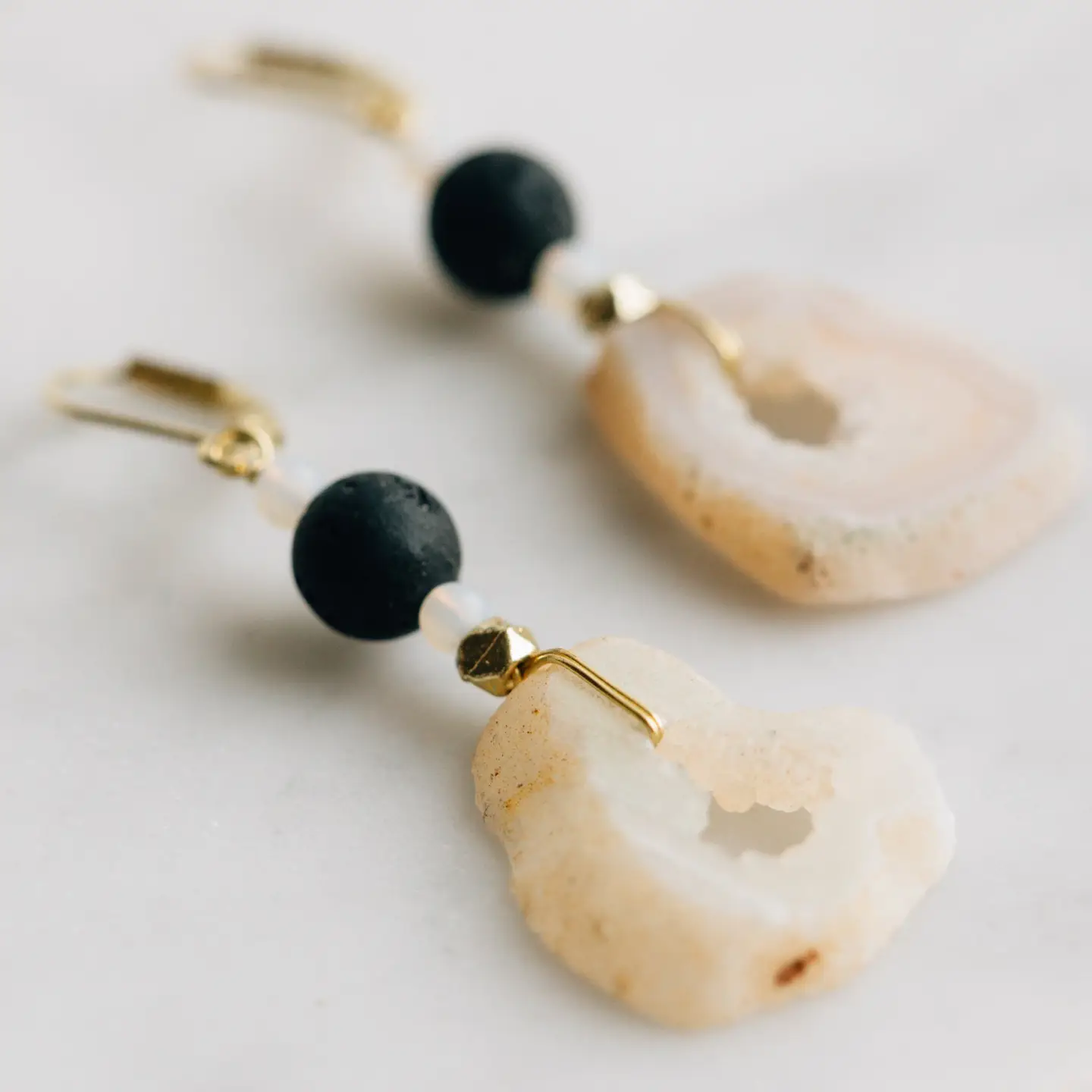 Parvati Druzy Stone Drop Earrings