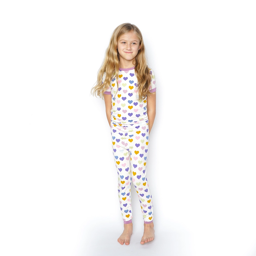 Kids Bamboo Pajamas Hearts