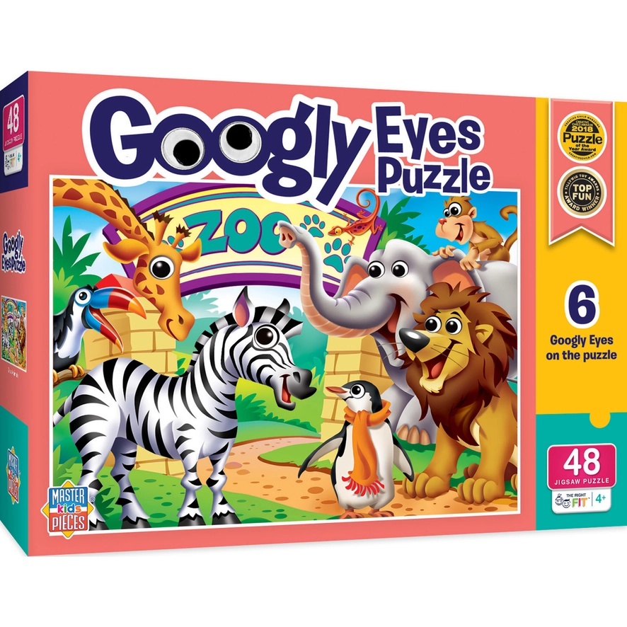 Googly Eyes Puzzle - Zoo Animals 48pc