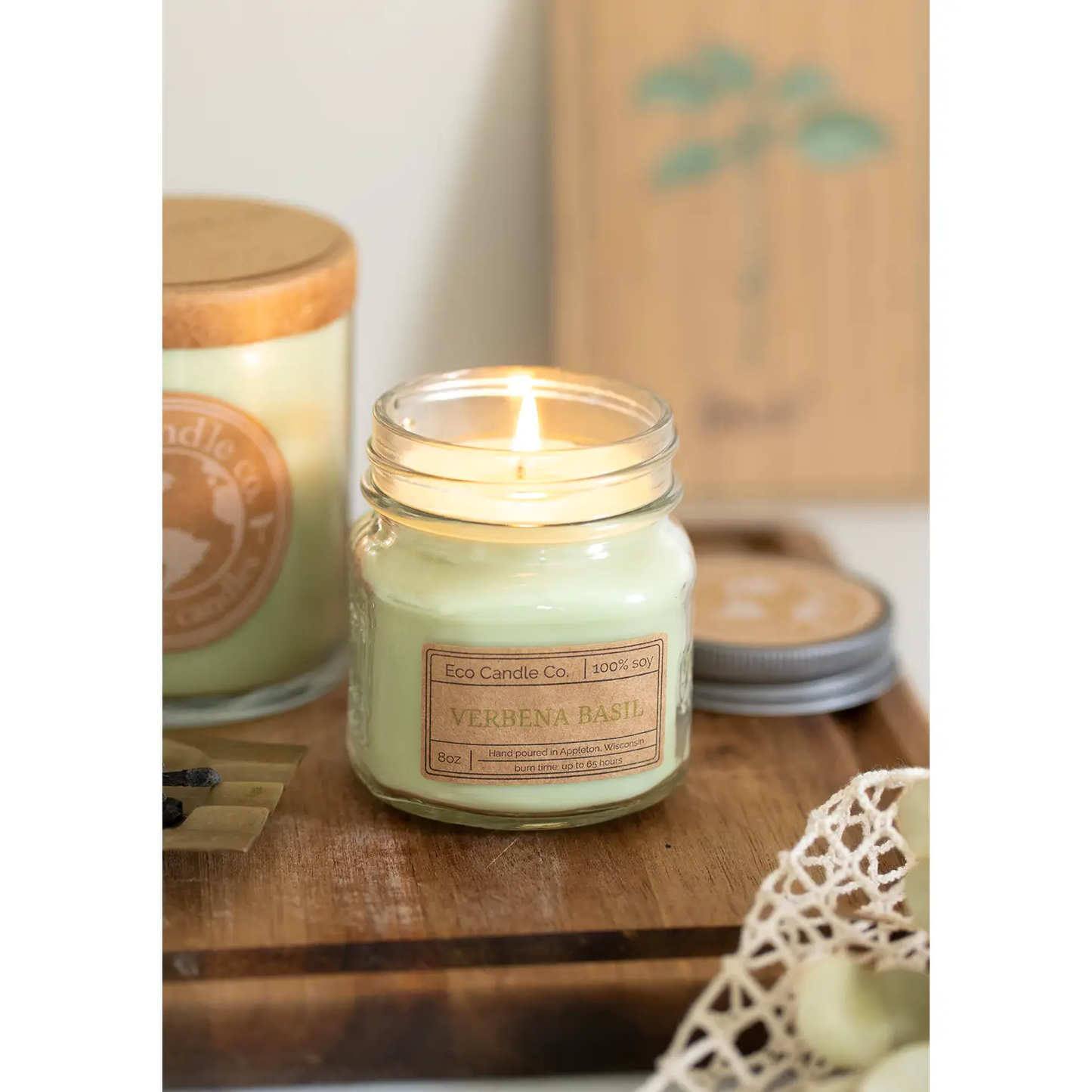 Mason Candle Verbena Basil
