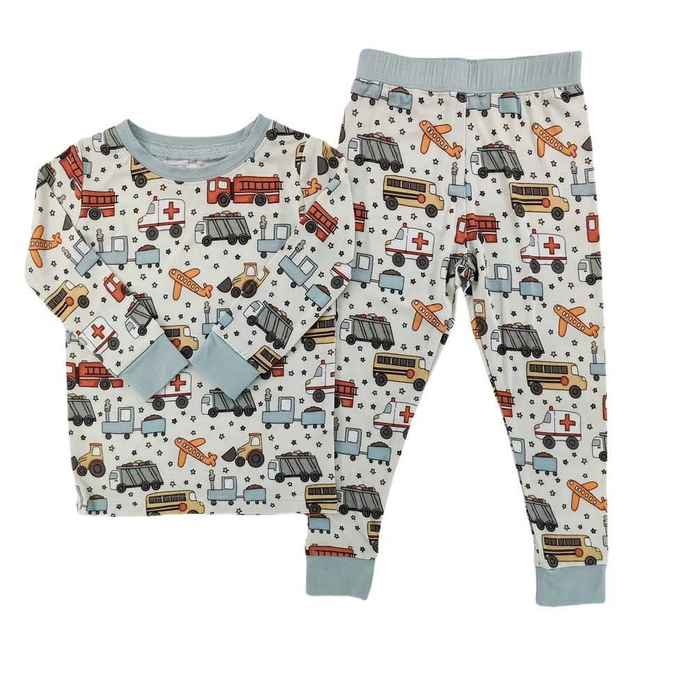 Kids Little Engines Bamboo Pajamas