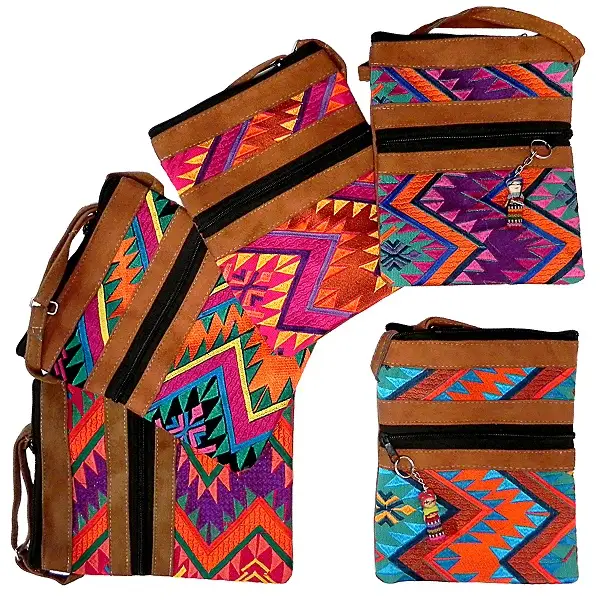 Embroidered Aztec Crossbody Bag