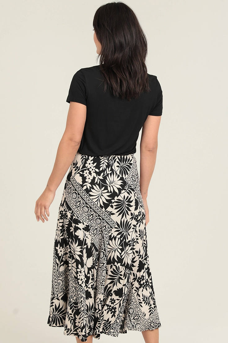 Geometric Tropical Print Skirt