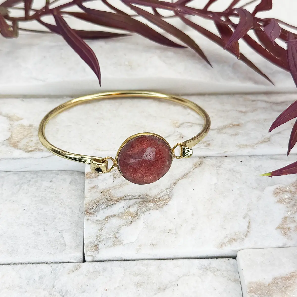Semi-Precious Bangle Bracelet
