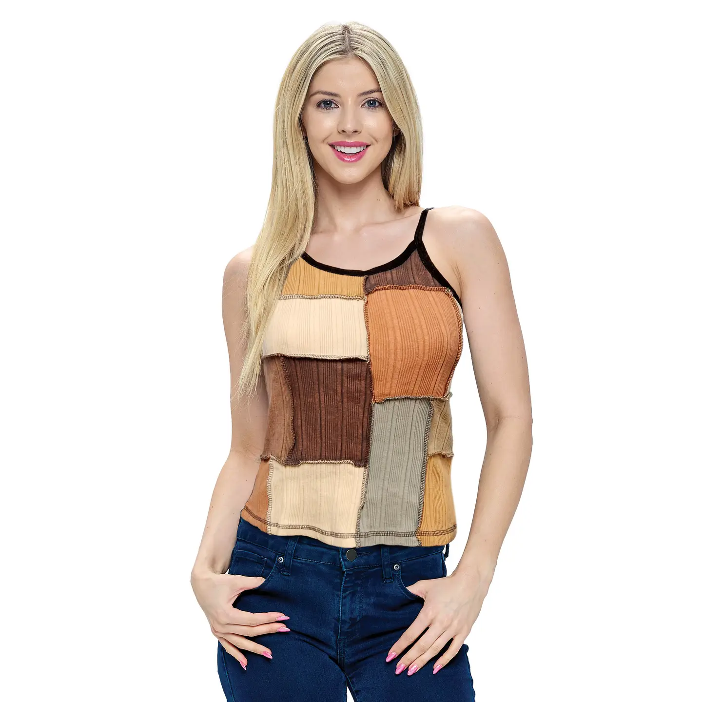 Patchwork Crop Tank Top