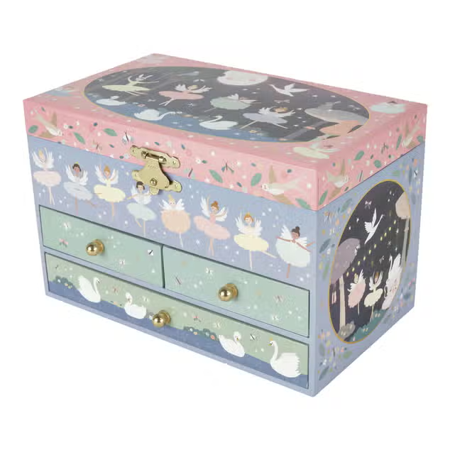 Musical Jewelry Box Ballet Swan