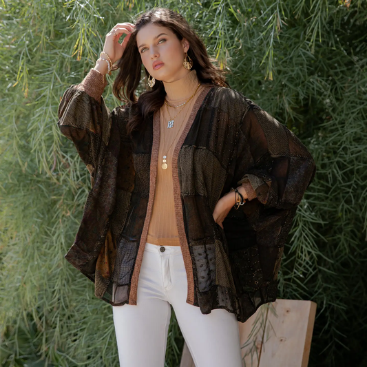 Statement Kimono With Vintage Patches