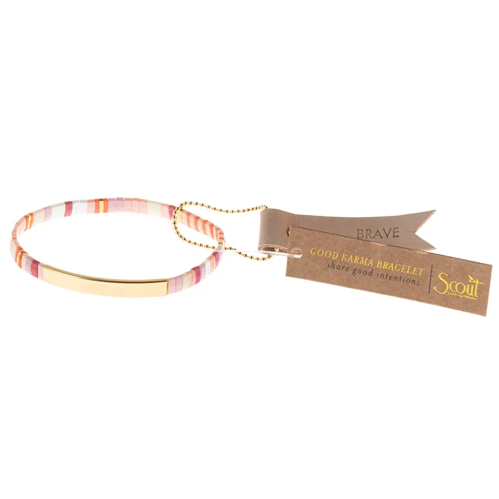 Good Karma Bracelet Brave -Pink/Gold