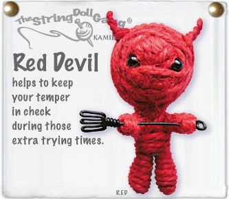 Red Devil String Doll Keychain