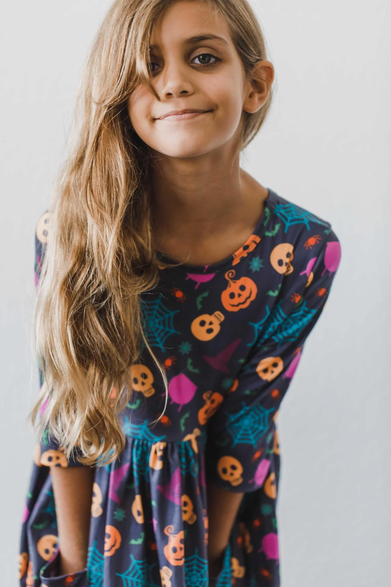 Girls Skeleton Web Twirl Dress